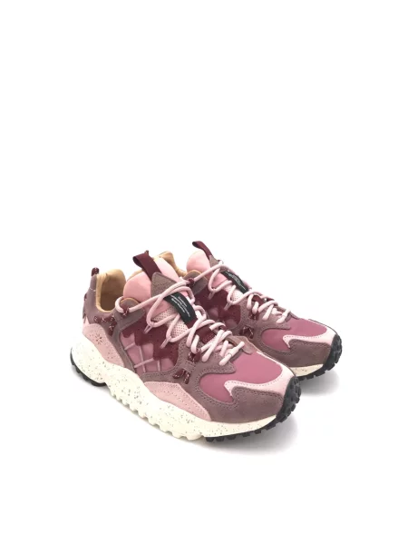 Sneakersy Flower Mountain skórzane w kwiatki różowe