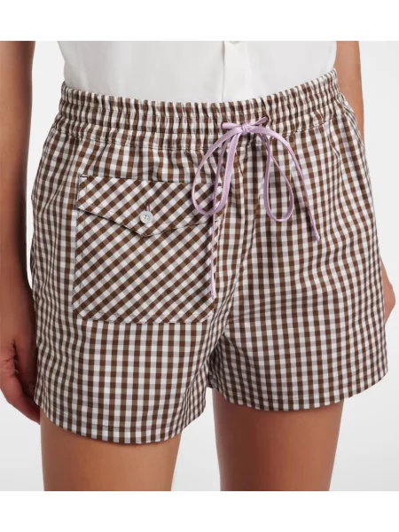 Pantaloni scurți Valentino din poplin maro