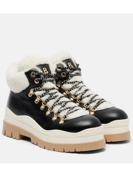 Botine Bogner cu șireturi din piele negru