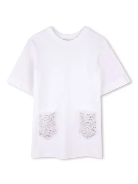 Sukienka koszulowa dziecięca Lanvin Enfant biała