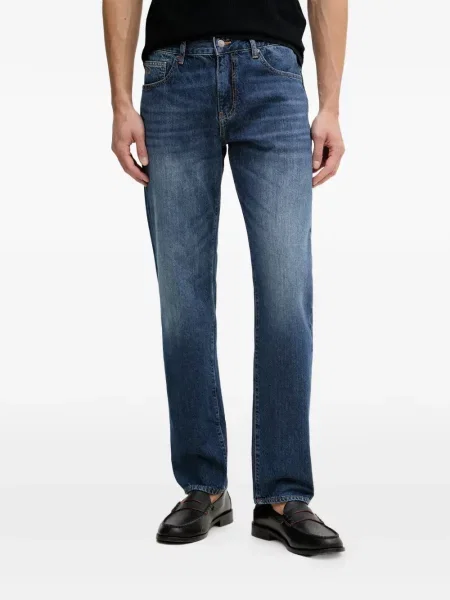Blugi Armani Exchange cu broderie albastru