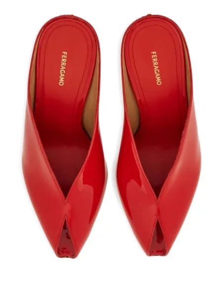 Papuci tip mules Ferragamo roșu