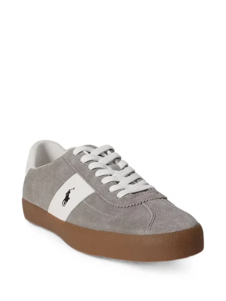 Papuci Polo Ralph Lauren din piele cu autograf cu cordon albastru