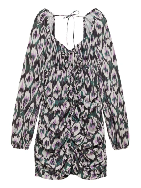 Pull&Bear Rochie gri metalic / verde mov deschis alb