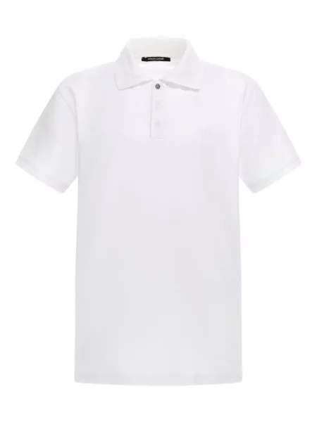 Polo Roberto Cavalli cu broderie alb