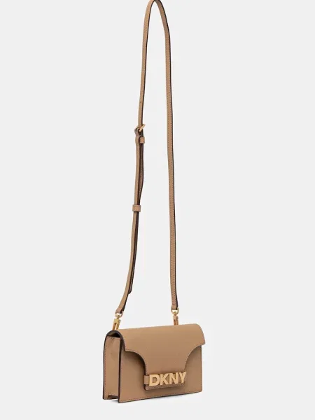 Шкіряна сумочка Dkny бежевий