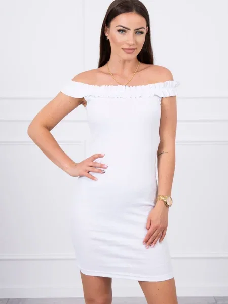 Rochie Kesi cu volane de costum alb