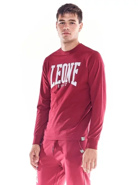 Leone Apparel koszulka z długim rękawem czerwona