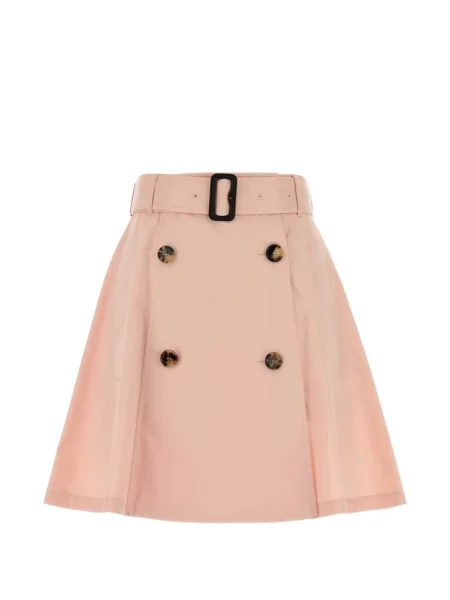 Cu centură fusta mini Burberry cu două rânduri de nasturi roz