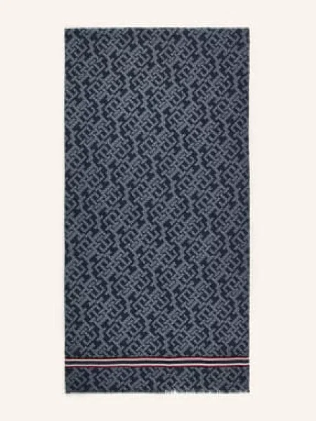 Chusta z Mieszanka bawełny i modalu Tommy Hilfiger granatowa
