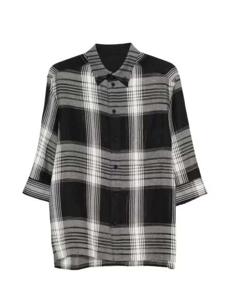 Cămașă Yohji Yamamoto în carouri negru