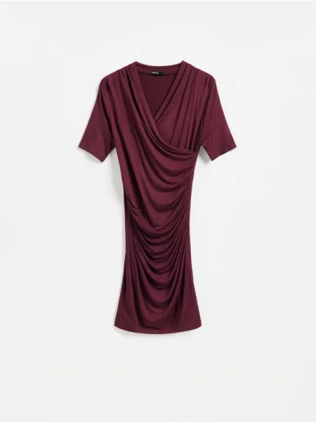 Reserved Rochie mini cu falduri maro