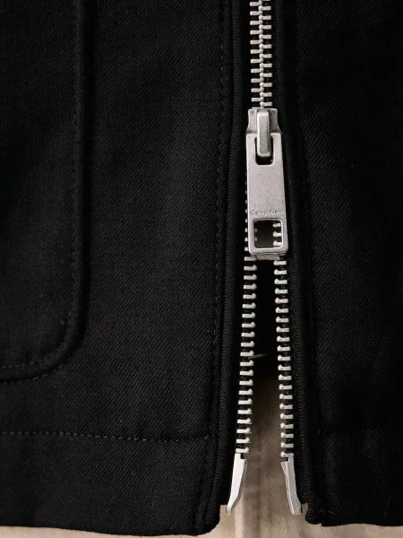Calvin Klein átmeneti kabát férfi gyapjúval fekete