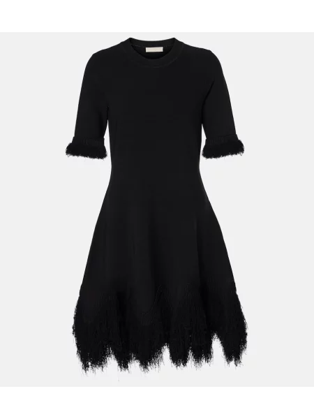 Obleka Ulla Johnson z obrobami črna