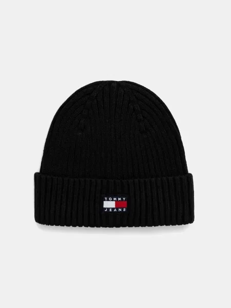 Tommy Jeans pletená čepice černý
