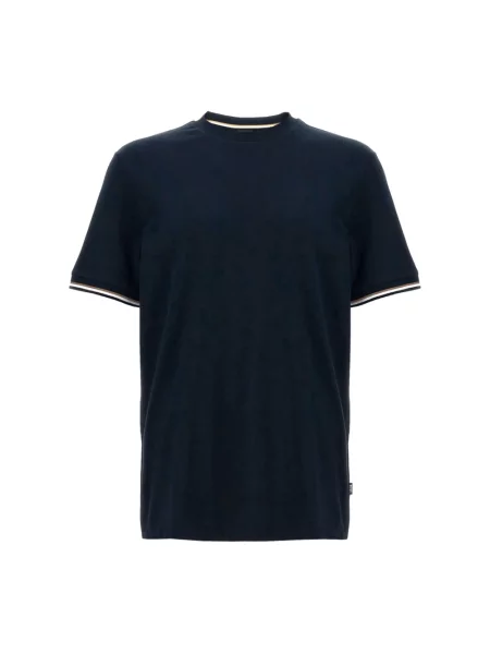 BOSS t-shirt granatowy gładki niebieska