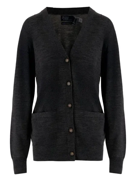 Kardigan Polo Ralph Lauren sztruksowy z frędzli niebieski