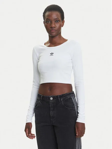 Adidas Блузка Essentials Ribbed білий