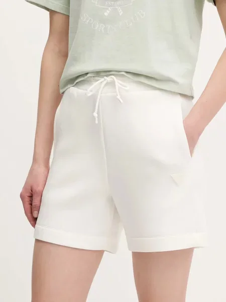 Guess szorty beżowy gładkie high waist białe
