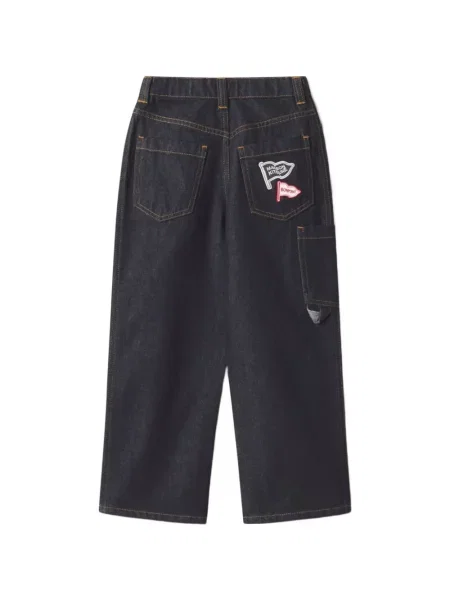 Szerokie jeansy dziecięce Maison Kitsune niebieskie