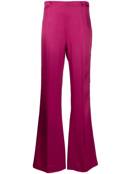 Pantaloni Twinset din satin roz