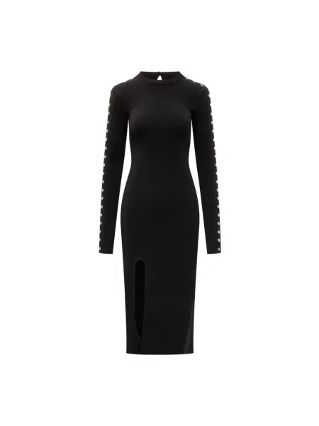 Dzianinowa sukienka midi Stella Mccartney z ćwiekami czarna