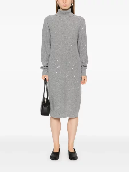 Rochie midi Peserico până la genunchi de costum gri