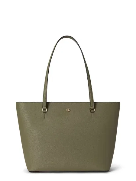 Geantă shopper Lauren Ralph Lauren din piele verde