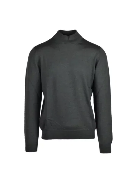 Lniany sweter z golfem Gran Sasso zielony