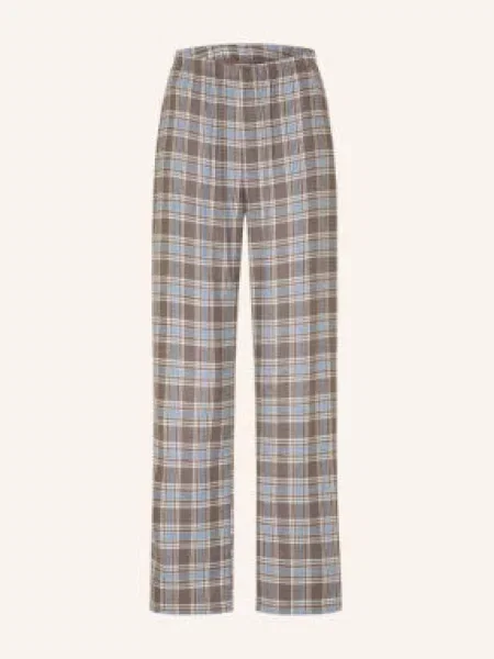 Calida Spací Kalhoty Alpine M&M černošedá / tmavě modrá bílá