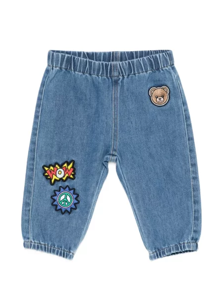 Jeansy dziecięce Moschino niebieskie