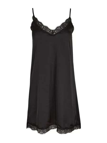 Шелковая ночная рубашка Fleri черная