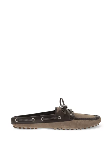 Mules Brunello Cucinelli σουέντ καφέ