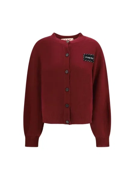 Kardigan Marni z autografem czerwony