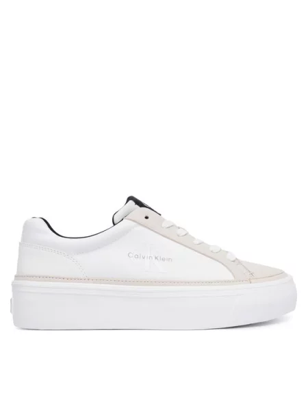 Calvin Klein Sneakersy Vulc Flatf Laceup biały