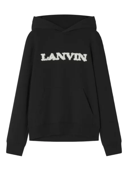 Hanorac cu glugă Lanvin cu broderie negru