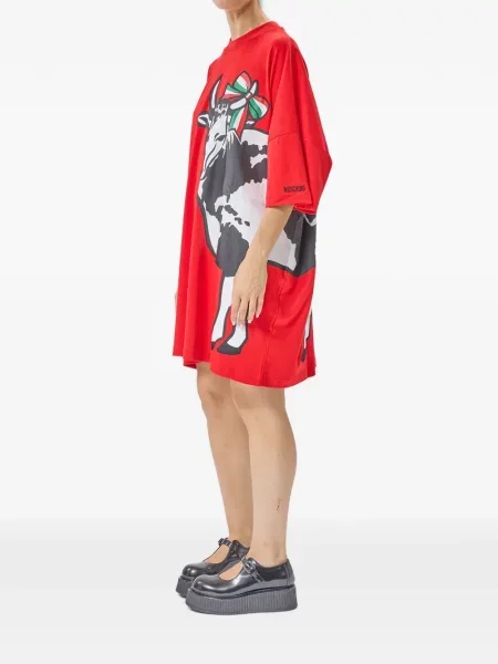Rochie tip cămașă Moschino cu imagine roșu