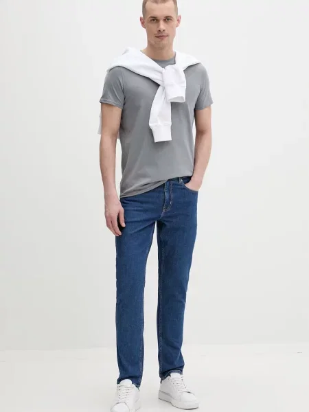Tommy Jeans tričko pánske sivá