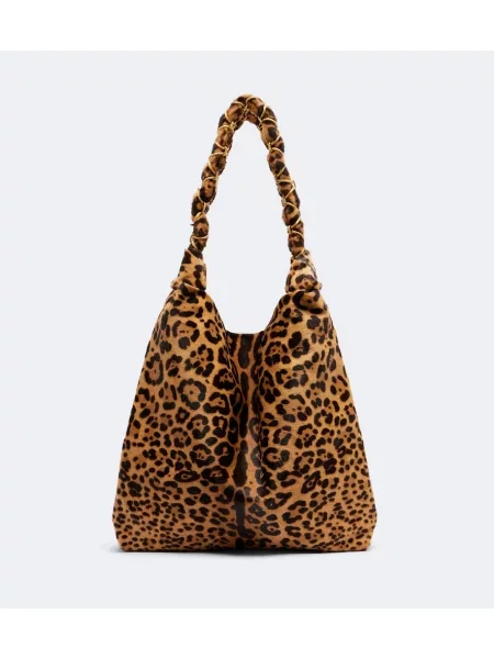 Geantă Saint Laurent cu imagine cu model leopard maro