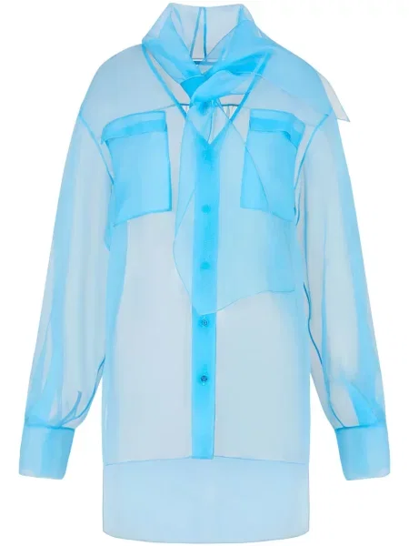 Top Giorgio Armani din organza albastru