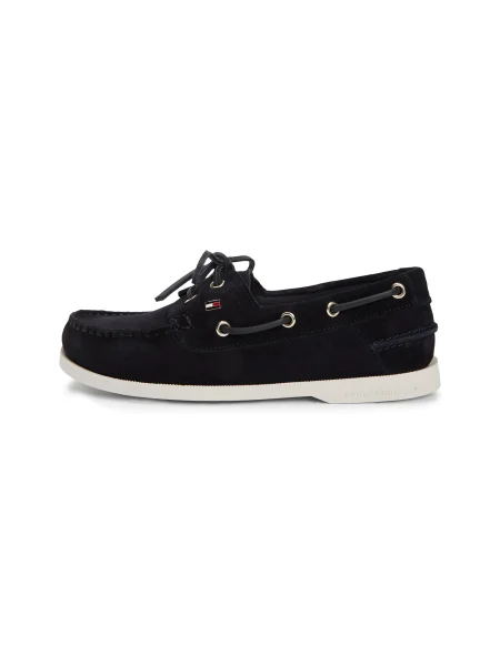 Tommy Hilfiger Mokasini Hilfiger Suede Boat Shoe Mornarsko modra