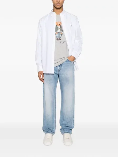 Polo Polo Ralph Lauren με κέντημα με στρογγυλή λαιμόκοψη λευκό