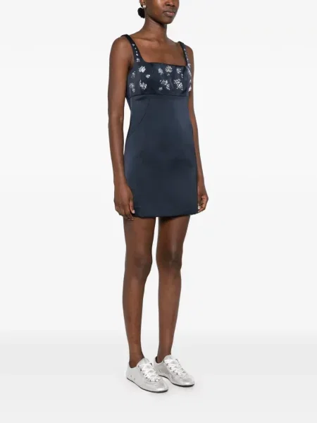 Rochie mini Maje din satin albastru