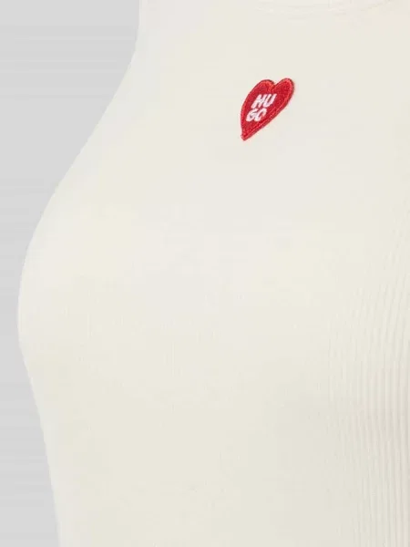 T-shirt od piżamy o kroju regular fit z mieszanki modalu model HUGO HEART' beżowa
