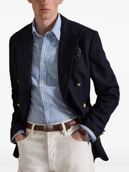 Șosete Polo Ralph Lauren cu model herringbone cu broderie plasă albastru