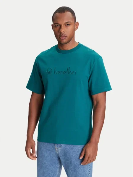 Тениска United Colors of Benetton с апликация зелено