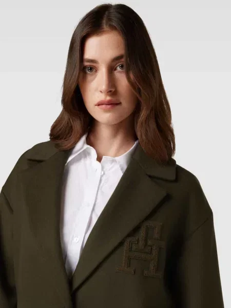 Płaszcz z żywej wełny z kołnierzem z połami Tommy Hilfiger