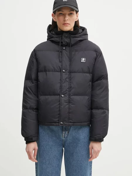 Sporty & Rich geacă Running Hooded Down de iarna oversize negru