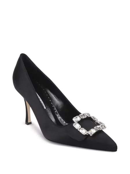 Pantofi cu toc Manolo Blahnik cu cataramă negru