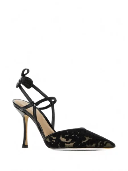 Pantofi cu toc Fendi din dantelă slingback negru